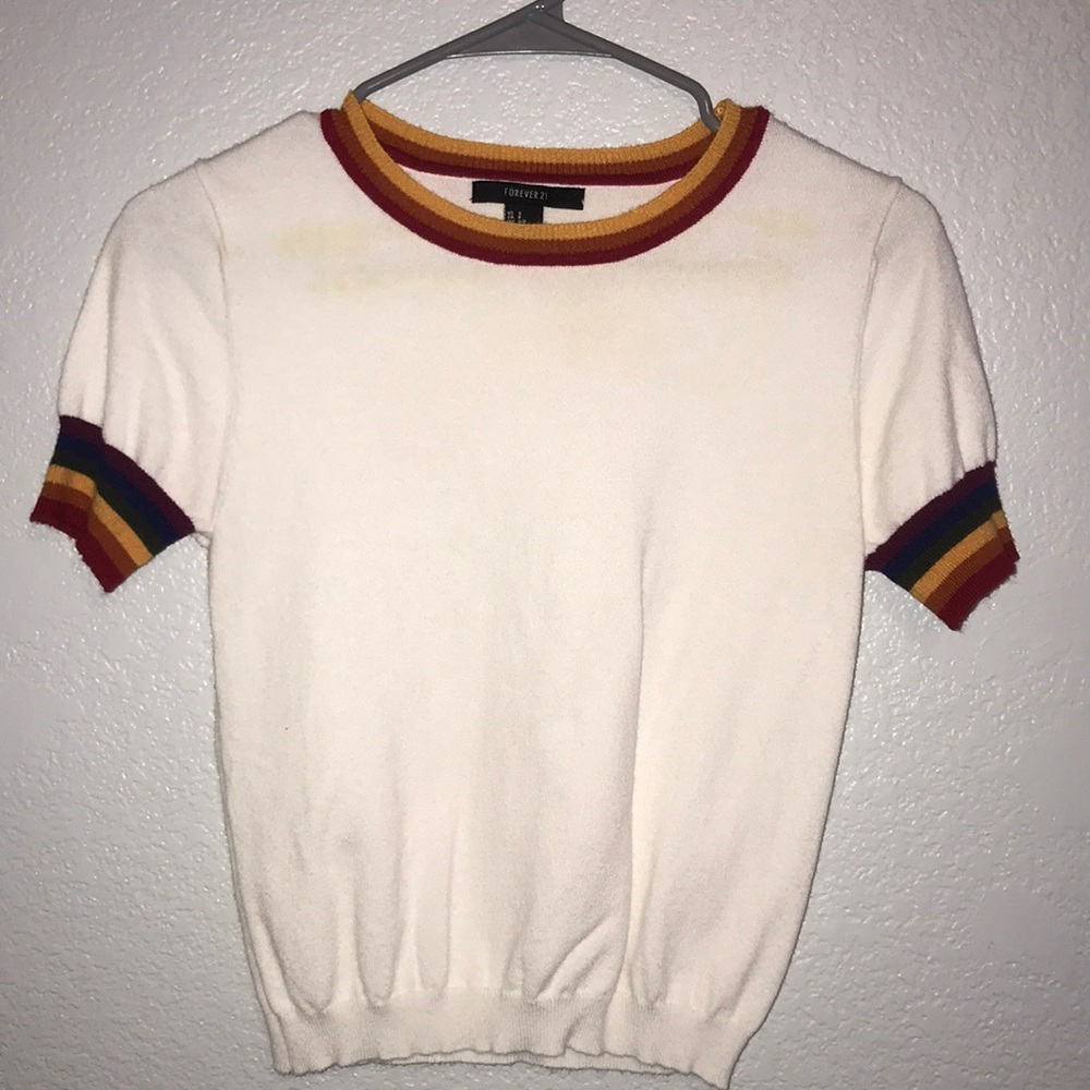 Rainbow Sleeve and Neck Sweater